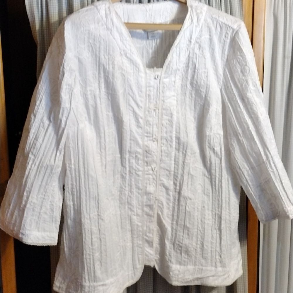 CJ Banks embroidered blouse